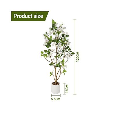 2-Pack Artificial Bougainvillea Tree in Pot, Artificial Flowers , Faux Plant Decor for Christmas