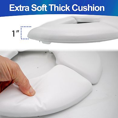 Extra Soft 1" Thick Portable Toilet Seat Cushion for Travel with Bag