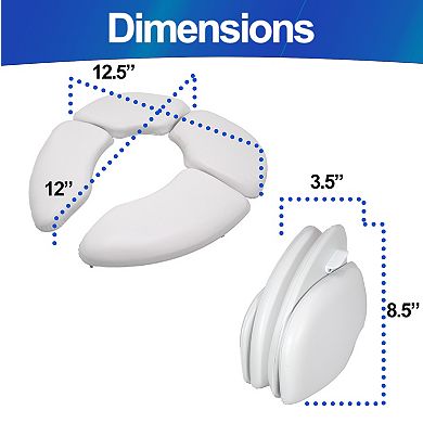 Extra Soft 1" Thick Portable Toilet Seat Cushion for Travel with Bag