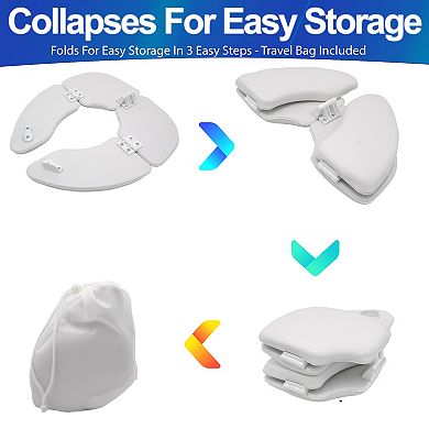 Extra Soft 1" Thick Portable Toilet Seat Cushion for Travel with Bag