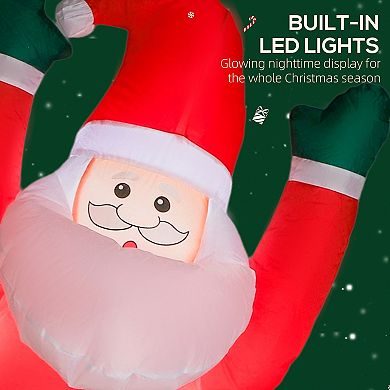 Outsunny 7FT Hanging Christmas Inflatable Santa with Dog, Blow Up Decor