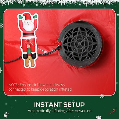 Outsunny 7FT Hanging Christmas Inflatable Santa with Dog, Blow Up Decor