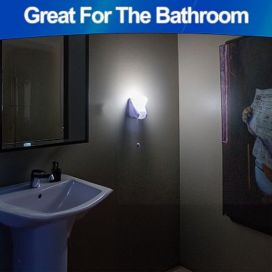 Battery Operated LED Light Bulb - Cordless Adhesive 2 Pack w/ Pull String for Closets