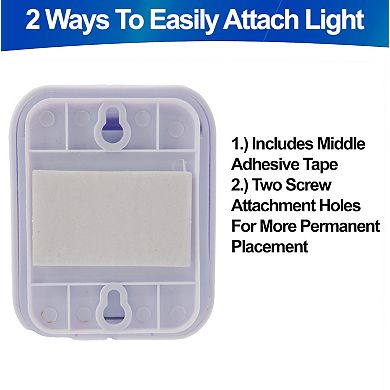 Battery Operated LED Light Bulb - Cordless Adhesive 2 Pack w/ Pull String for Closets