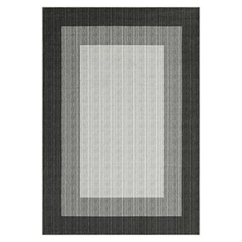 Modern Border Machine Washable Rug Non-Slip Non Shedding Gradient Soft Low Pile Foldable Carpet