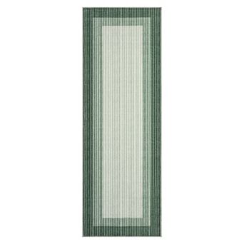 Modern Border Machine Washable Rug Non-Slip Non Shedding Gradient Soft Low Pile Foldable Carpet