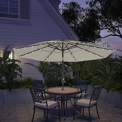 10 ft. LED 3-Tier Patio Market Umbrella with Double Airvent