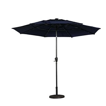 10 ft. LED 3 tier Patio Market Umbrella with Double Airvent