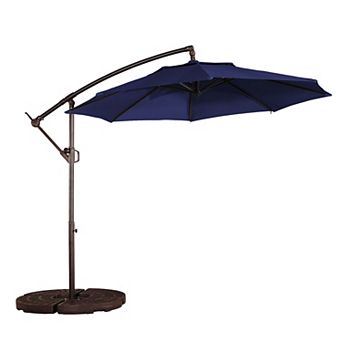 10 ft. Outdoor Cantilever Hanging Patio Umbrella Waterproof and UV Resistant Without Base