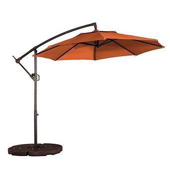 10 ft. Outdoor Cantilever Hanging Patio Umbrella Waterproof and UV Resistant Without Base