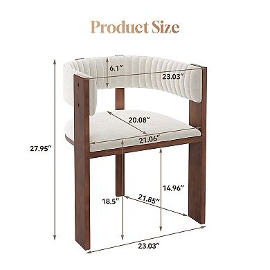 Fabric Dining Chairs with Curved Back (Set of 2)