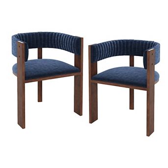 Fabric Dining Chairs with Curved Back (Set of 2)