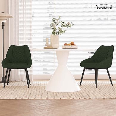 Fabric Diamond Shaped Soft Side Chair with Metal Legs(Set of 2)