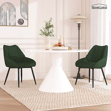 Fabric Diamond Shaped Soft Side Chair with Metal Legs(Set of 2)