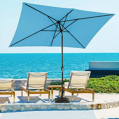 10 ft. x 6.5 ft. Rectangular Lighted Market Umbrella with Waterproof and UV Resistant