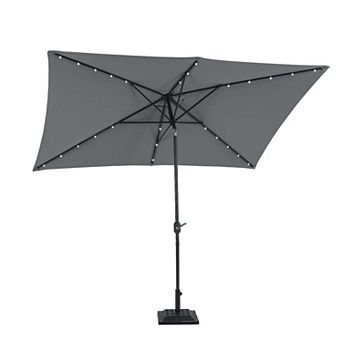 10 ft. x 6.5 ft. Rectangular Lighted Market Umbrella with Waterproof and UV Resistant