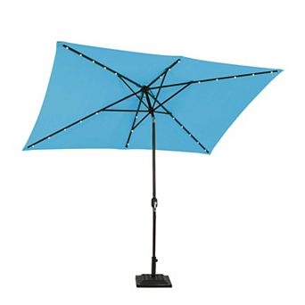 10 ft. x 6.5 ft. Rectangular Lighted Market Umbrella with Waterproof and UV Resistant