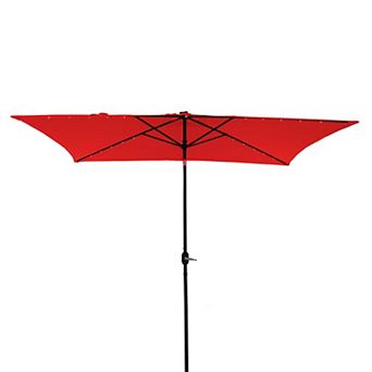 10 ft. x 6.5 ft. Rectangular Lighted Market Umbrella with Waterproof and UV Resistant