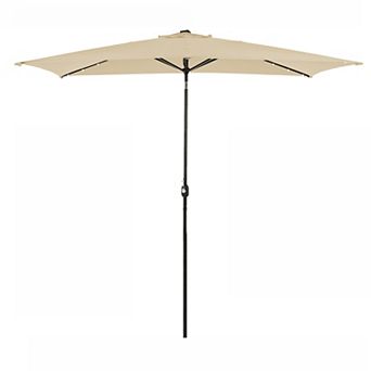 10 ft. x 6.5 ft. Rectangular Lighted Market Umbrella with Waterproof and UV Resistant