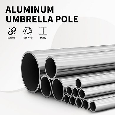 7.5/9/10 ft Market Patio Umbrella with Push Button Tilt and Crank Durable UV Resistant Fabric