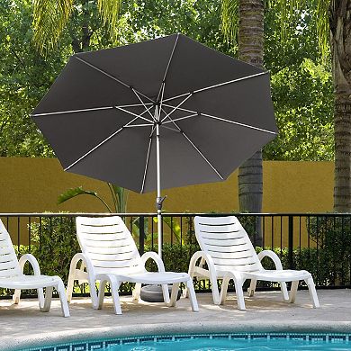 7.5/9/10 ft Market Patio Umbrella with Push Button Tilt and Crank Durable UV Resistant Fabric