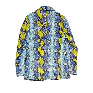 Elie Balleh Boys Slim Fit Snakeskin Jacket Print Blazer