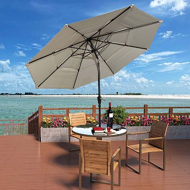 10 ft. Aluminum Patio Market Umbrella Features UV Resistant with Double Airvent
