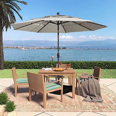 10 ft. Aluminum Patio Market Umbrella Features UV Resistant with Double Airvent