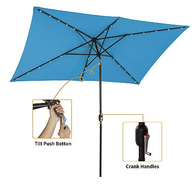 10 ft. x 6.5 ft. Rectangular Market Umbrella with Waterproof and UV Resistant