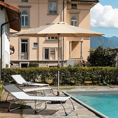 7.5/9/10 ft Market Patio Umbrella with Push Button Tilt and Crank Durable UV Resistant Fabric