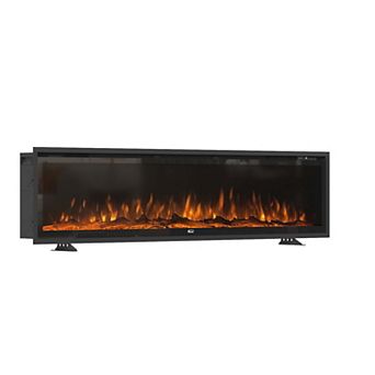 50/60/72 in Wall Mounted Standing Electric Heater Electric Fireplace in Black