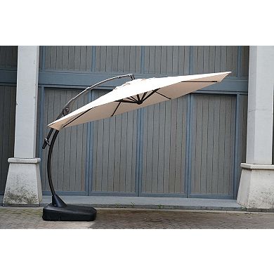 12ft Octagon Cantilever Patio Umbrella Fade & UV Resistant 360° Rotation & Adjustable Tilt w/ Base