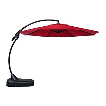 12ft Octagon Cantilever Patio Umbrella Fade & UV Resistant 360° Rotation & Adjustable Tilt w/ Base
