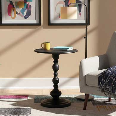 Homy Casa Vintage Metal Round End Table, Small Side Table for Living Room & Bedroom