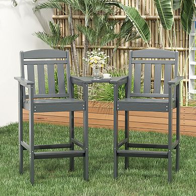 Tall Adirondack Chairs Outdoor Patio Bistro Chair with Connecting Tray