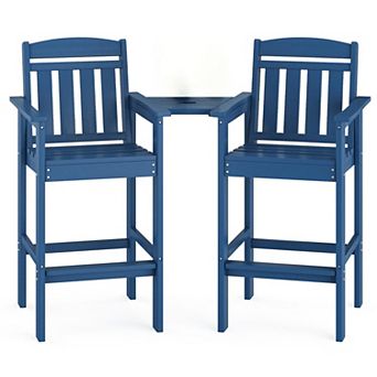 Tall Adirondack Chairs Outdoor Patio Bistro Chair with Connecting Tray