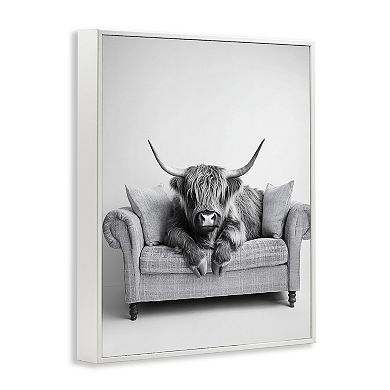 Stupell Home Decor Highland Cattle on Couch Wall Art