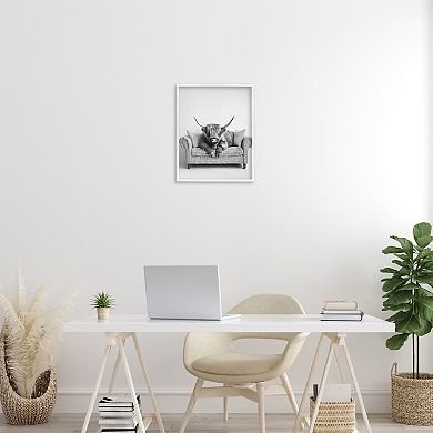 Stupell Home Decor Highland Cattle on Couch Wall Art