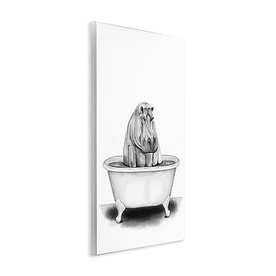 Stupell Home Decor Hippo In A Tub Funny Wall Art