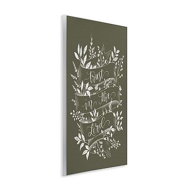 Stupell Home Decor Trust in The Lord Ribbon Botanical Wall Art