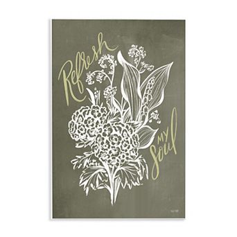 Stupell Home Decor Refresh My Soul Botanical Flower Wall Art