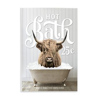 Stupell Home Decor Vintage Bathroom Cattle Wall Art