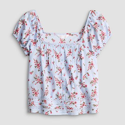 Women's LC Lauren Conrad Puff Sleeve Square Neck Blouse