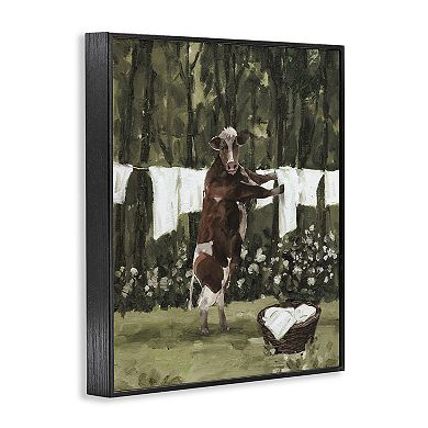 Stupell Home Decor Brown Cow Doing Laundry Wall Art