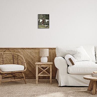 Stupell Home Decor Brown Cow Doing Laundry Wall Art