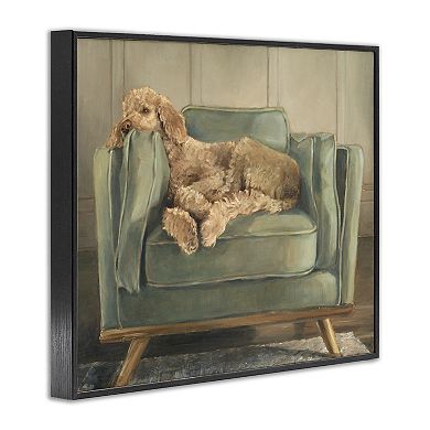 Stupell Home Decor Labradoodle Lounging on Sofa Wall Art