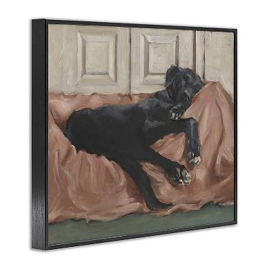 Stupell Home Decor Black Lab Dozing Off Wall Art