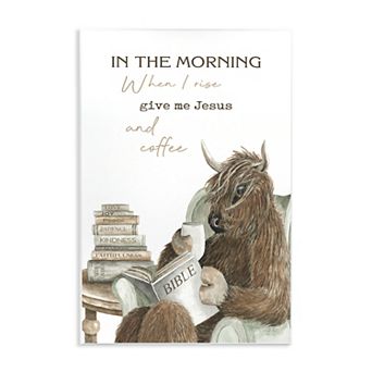 Stupell Home Decor Jesus and Coffee Cattle Phrase Wall Art