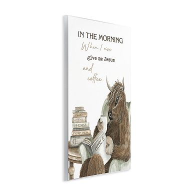 Stupell Home Decor Jesus and Coffee Cattle Phrase Wall Art