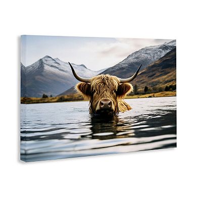 Stupell Home Decor Cattle Peeking from Water Wall Art